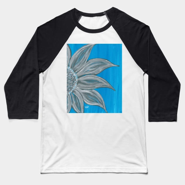 Blue Flower Baseball T-Shirt by Teamtsunami6